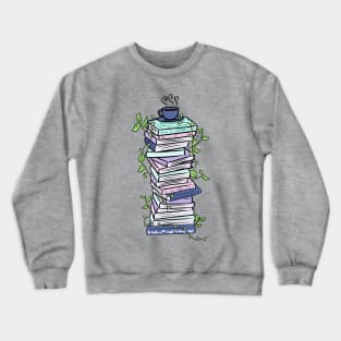 Pastel vine book stack Crewneck Sweatshirt